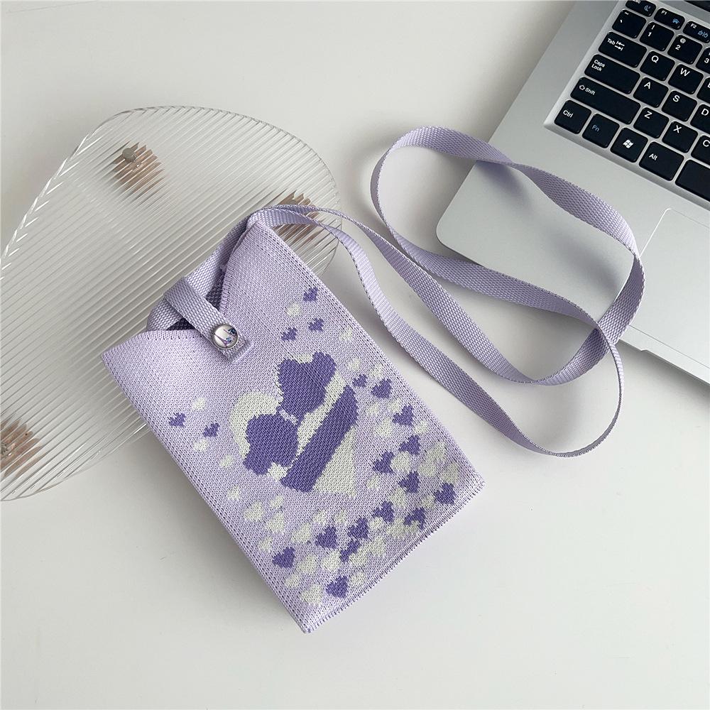 Korean Cute Mini Contrast Color Crossbody Phone Handbag