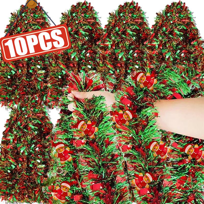 2/20M Christmas Color Ribbons Garland DIY Xmas Tree Wrapping Ribbons Snowman Bear Cane Garland Strips New Year Party Decoration