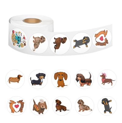 500 Aufkleber/Rolle Cartoon Niedlicher Dackel Hund Rollenaufkleber Kindergarten Kinder Belohnungsaufkleber Kreatives Handbuch Klebeband