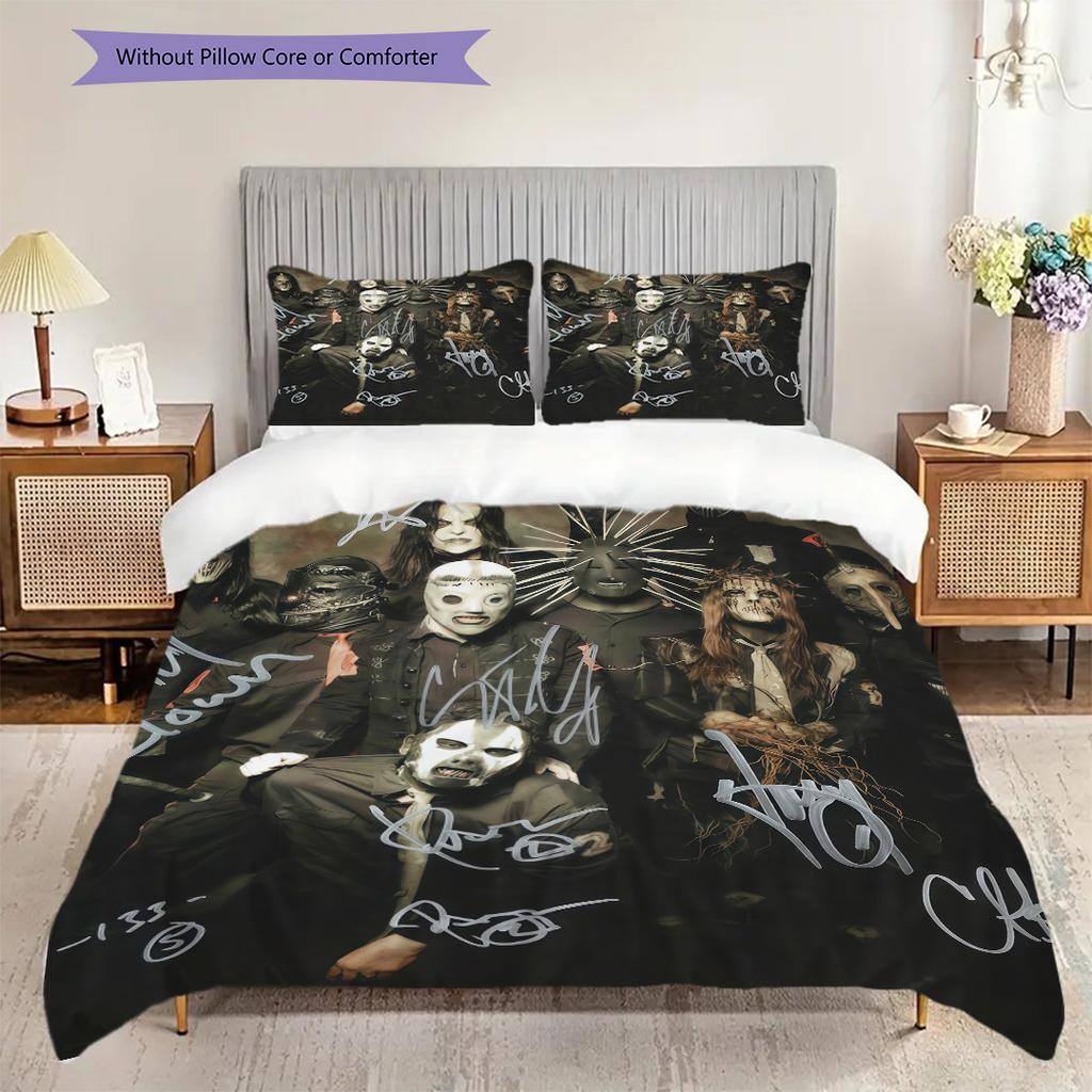 Slipknot Set Heavy Metal Dreams Bedding 1 Duvet Cover 2 Pillowcase Without Core Christmas Birthday Gift Soft And Comfortable Bedding Set