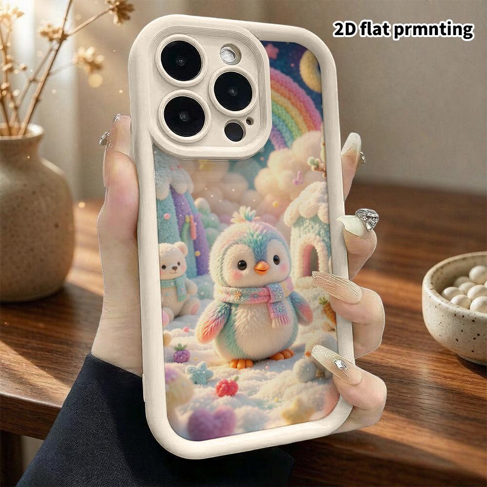 Phone Case: 2D Flat, Fits iPhone 18, 17, 16, 15, 14, 13, 12 Pro Protective Case, Frozen Penguin Kingdom, Perfect Christmas and Halloween Holiday Gift