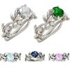 E-Commerce Jewelry Popular Olive Leaf Multi-Color Diamond Ring Factory