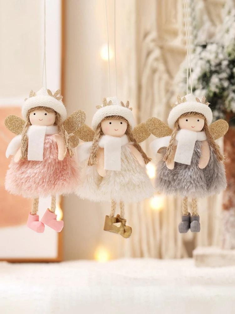 New Christmas Angel Doll Pendant Angel Christmas Tree Pendant Plush Hanging Decoration Charms New Year Gifts Christmas Supplies