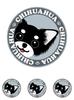 Staring Chihuahua Long Black Tan & White Dog Sticker Gray