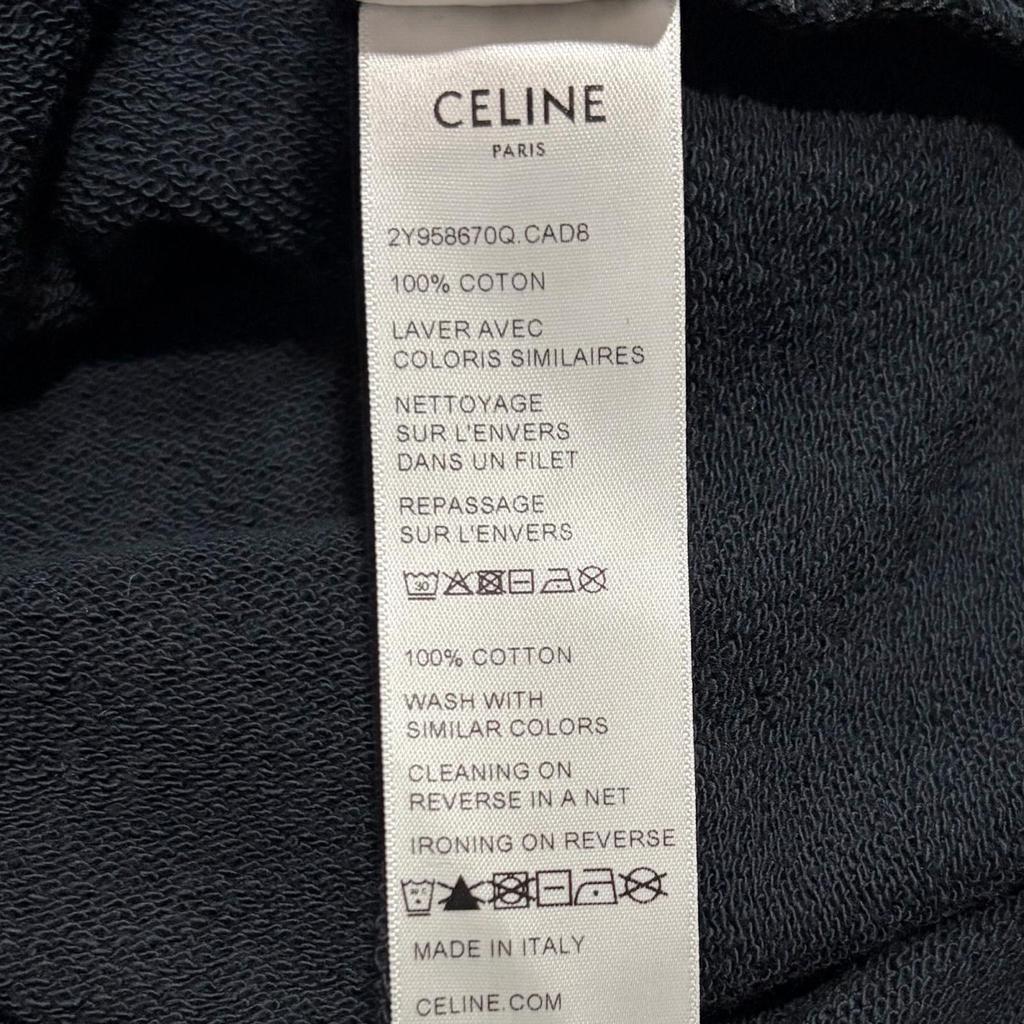 Celine Front Logo Hoodie Black Men's Size XS Model 2Y958670Q