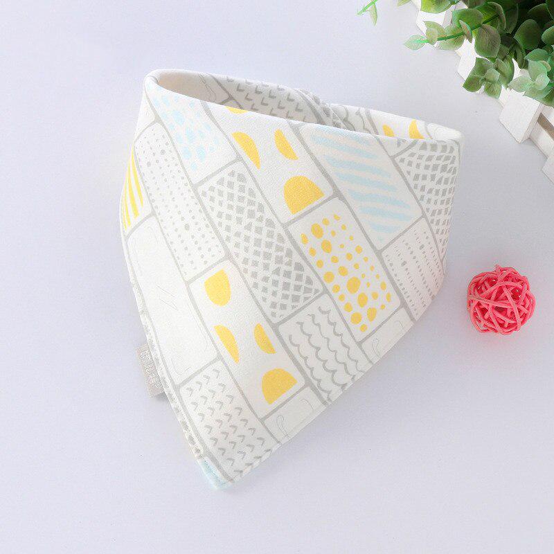 Baby Bibs Triangle Double Cotton Bibs Cartoon Print Saliva Towel Baby Boys Girls Feeding Apron Cotton Bandana Bibs Burp Cloths