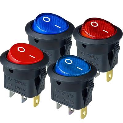 KCD1 LED Wippschalter 12V20A Beleuchteter Kippschalter im Bootsstil 3 Pins 2 Positionen 20mm Rundlochmontage Wasserdicht für Marine