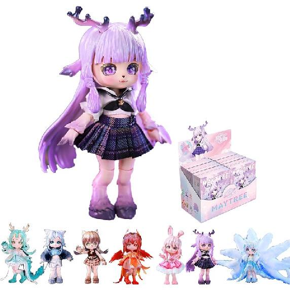 BJD Dolls Blind Box,Kawaii BJD Dolls Exotic Beast Record Series Ball Jointed Doll Collectable Action Figure for Girls Birthday Party Gift