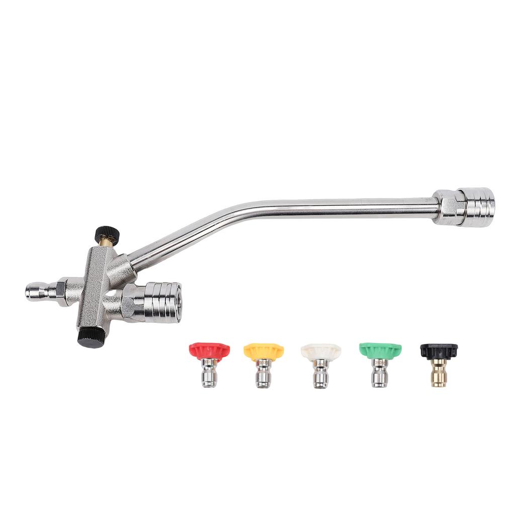 Dual Connector High Pressure Washer Wand with 5 Nozzle Tips 1 4 Inch Quick Connect Foam Cannon Spray Wand