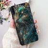 For Samsung Galaxy A90 5G Phone Case For Samsung A90 5G SM-A908B Elegant Floral Cat Painted Black Silicone Soft TPU Cases