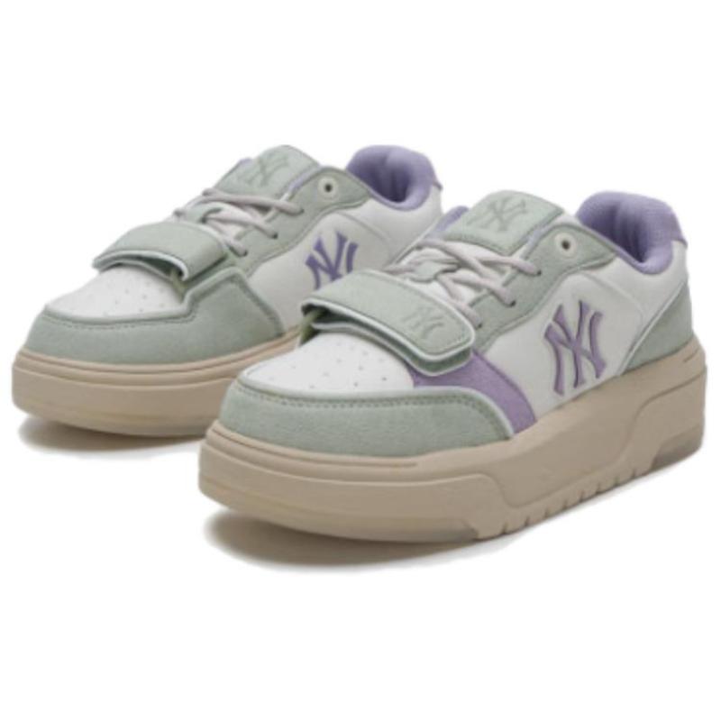 MLB New York Yankees Wear Resistant And Lightweight Low Top Skateboard Shoes Unisex White Sneakers 3ASXM086N-50OLS