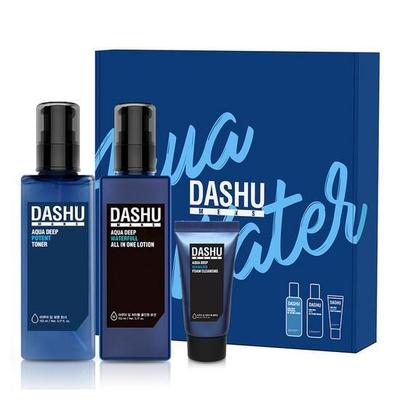 DASHU Męski Zestaw Podstawowy do Pielęgnacji Skóry Aqua (Tonik + Balsam + Pianka Oczyszczająca), Nawilżający, Kosmetyki koreańskie, Kbeauty