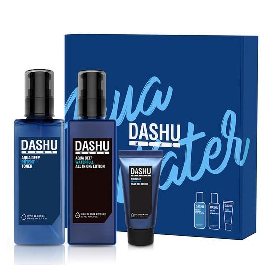 

DASHU Мужской базовый набор для ухода за кожей Aqua (Тонер + Лосьон + Очищающая пенка), Увлажняющий, Корейская косметика, Kbeauty