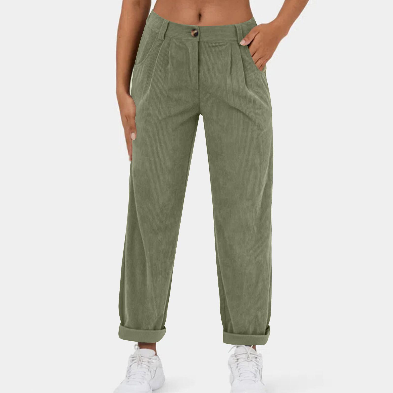 

Женские повседневные вельветовые брюки прямого кроя с карманами на пуговицах S