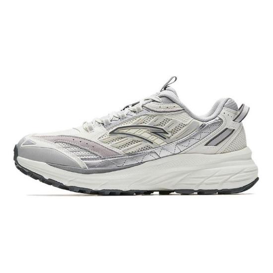 Anta Comfortable Versatile Sports Wear Resistant Lightweight Low Top Casual Running Shoes Men Sneaker White Gray Silver 912535596-1