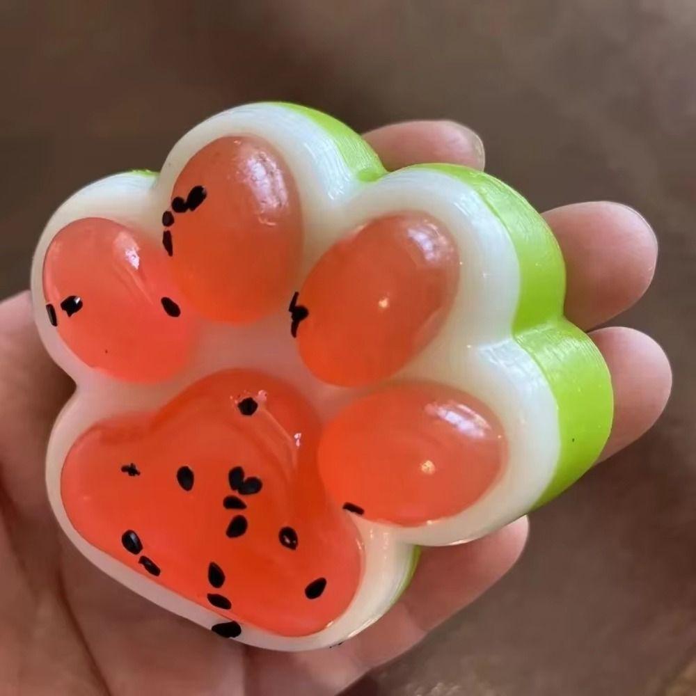 Watermelon Cat Paw Squeeze Realistic Slow Rebound Toy Creative Sensory Fidget Ball  Student Prize