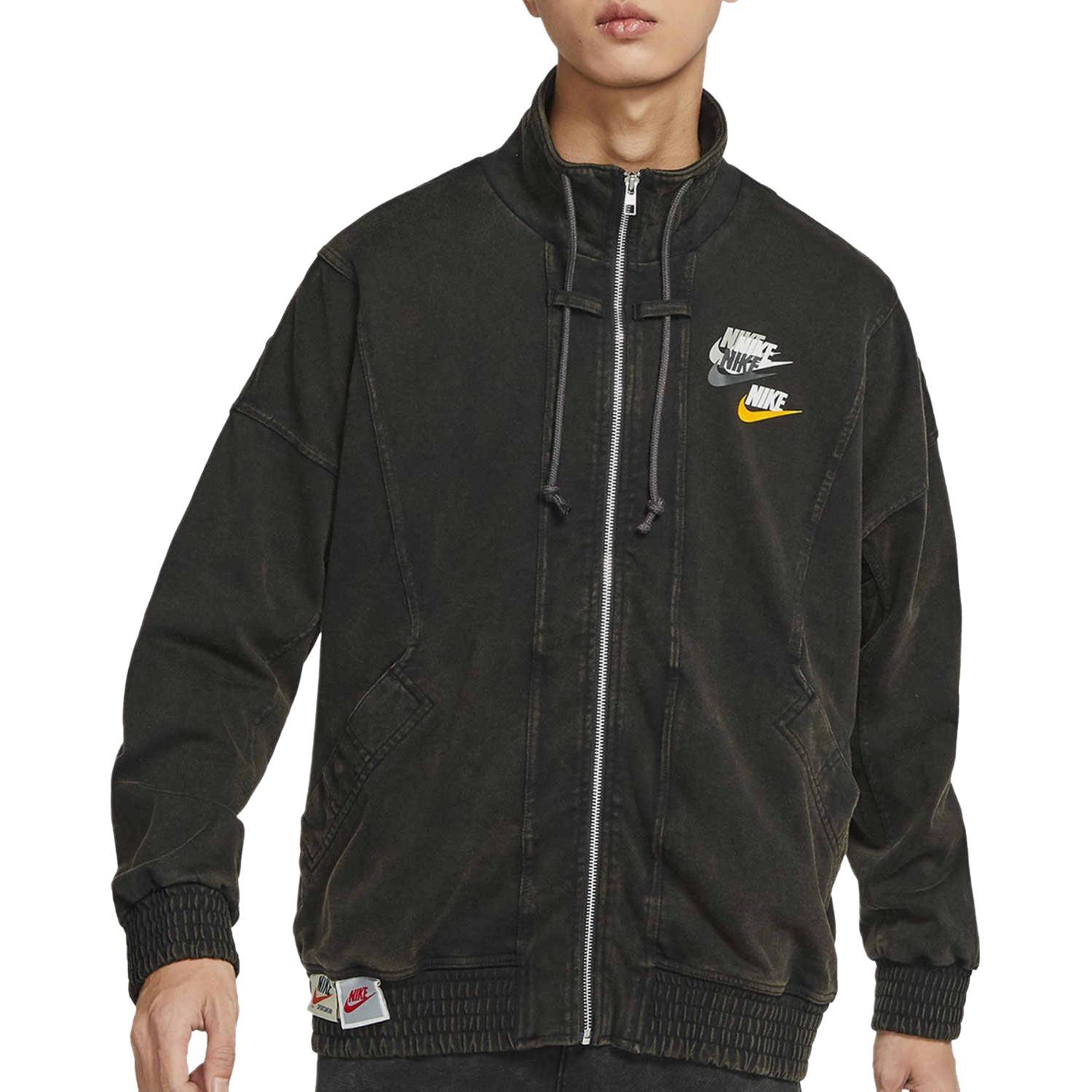 Nike Sportswear Stand Collar Logo Casual Long Sleeves Jacket Black Men s DV3314-010 XL