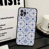 Portuguese Glazed Tiles Phone Case For IPhone 17 16 14 15 13 12 11 Pro Max Plus Silicone Soft Cover