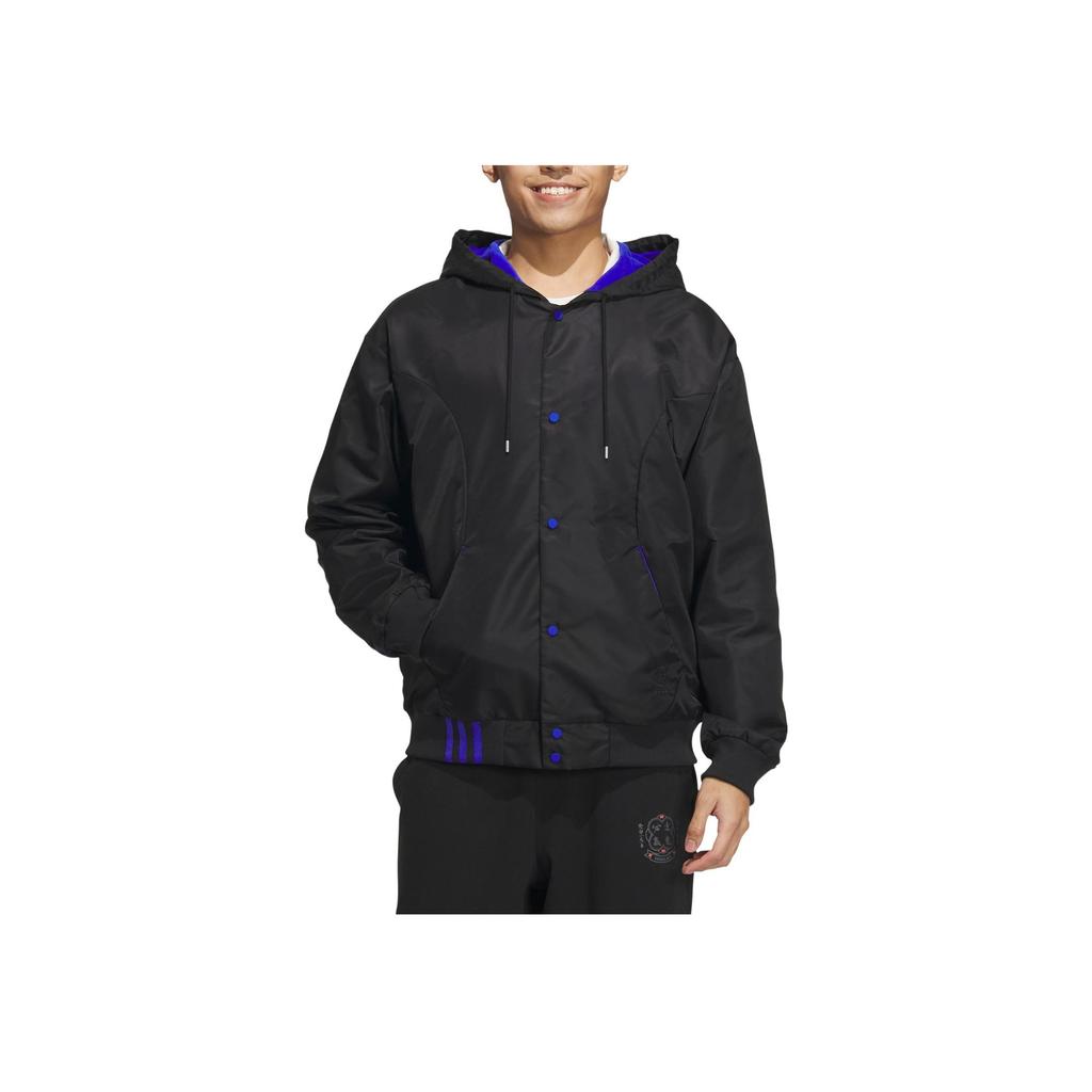 Adidas Neo Logo Print Drawstring Hoodie Men Tops Black IK3419