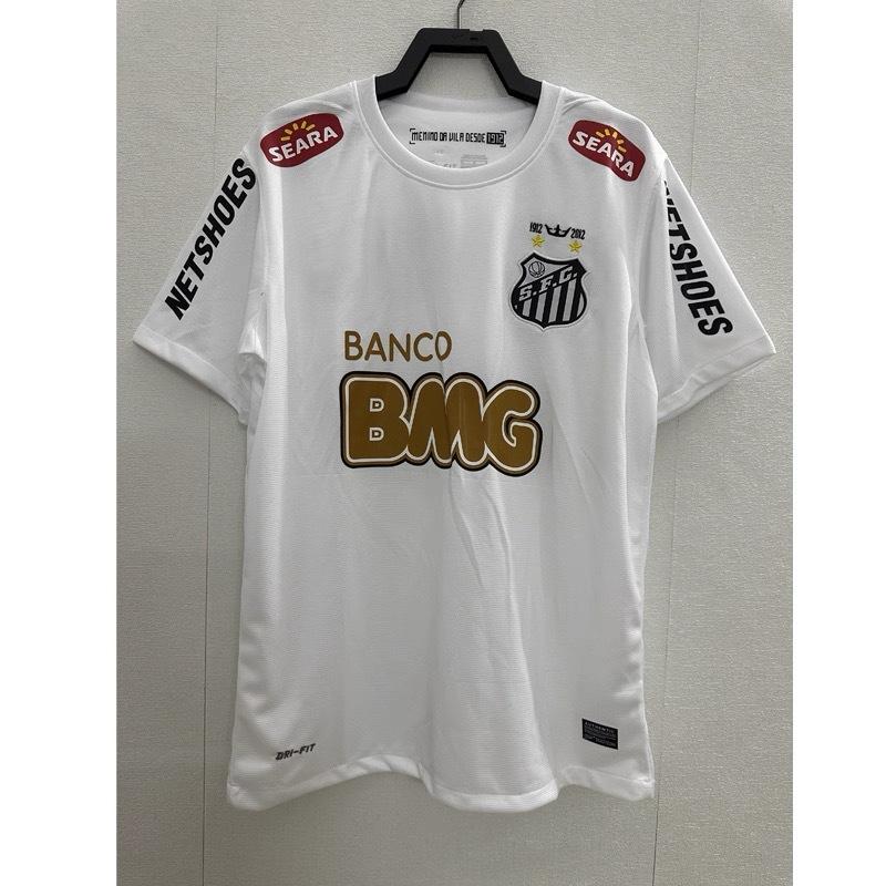 2012/13 Season Santos Jersey No. 11 Neymar Home White Short-sleeved Retro Commemorative Football Jersey