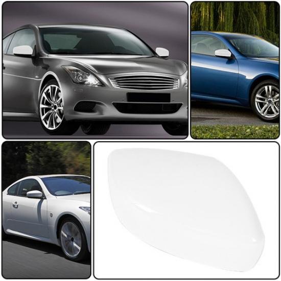 White Right Side Wind Rear View Mirror Cover Cap For 2008-2015 INFINITI G37 G25