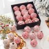 Retro 8cm Christmas Ball Set: 12 Decorative Ornaments for Festive Scenes and Tree Decoration