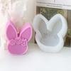 Easter Flat Relief Flower Rabbit Candle Silicone Mold DIY Bunny Soap Crystal Making Tool Animal Ice Tray Craft Home Decor