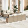 VidaXL 8-Piece Garden Sofa Set with Beige Cushions In Poly Rattan 3356461