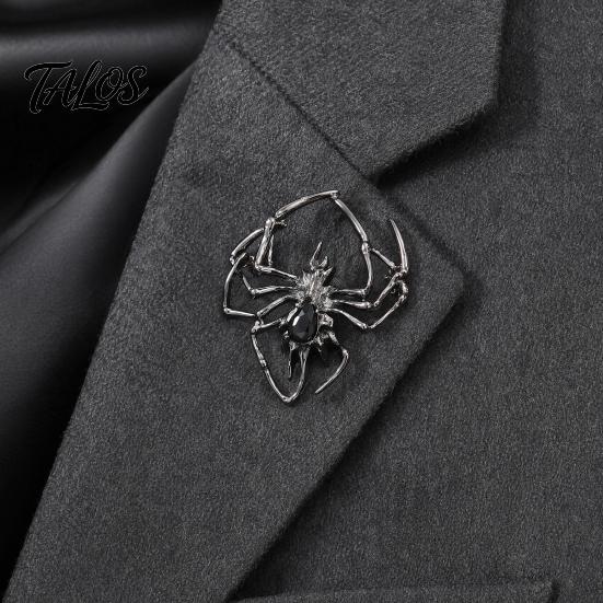 Halloween Spider Accessory Rhinestone Brooch for Men Women, Shape Alloy Lapel Durable Metal Pin, Sweater Cardigan Coat Clothing Accessories,