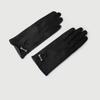 Soft Pu Leather Gloves Velvet Women Cycling Mittens Cute Winter Bow Suede Gloves  Autumn