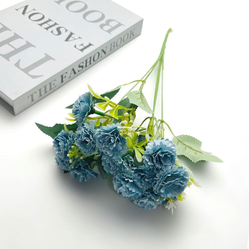Silk Cloth Artificial Carnation Bouquet 15 Heads Mother's Day Gifts Simulated Carnation Photography Props Wedding Fake Flower