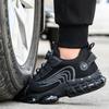 Rotating button Work Sneakers Safety Shoes Men Breathable Steel toe shoes Air cushion Indestructible shoes Puncture-Proof Boots