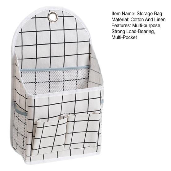 Wandhängende Aufbewahrungstasche Nachttisch-Organizer mit Taschen Hängender Aufbewahrungskorb für Buch Brille Snacks Schlafsaal Schlafzimmer