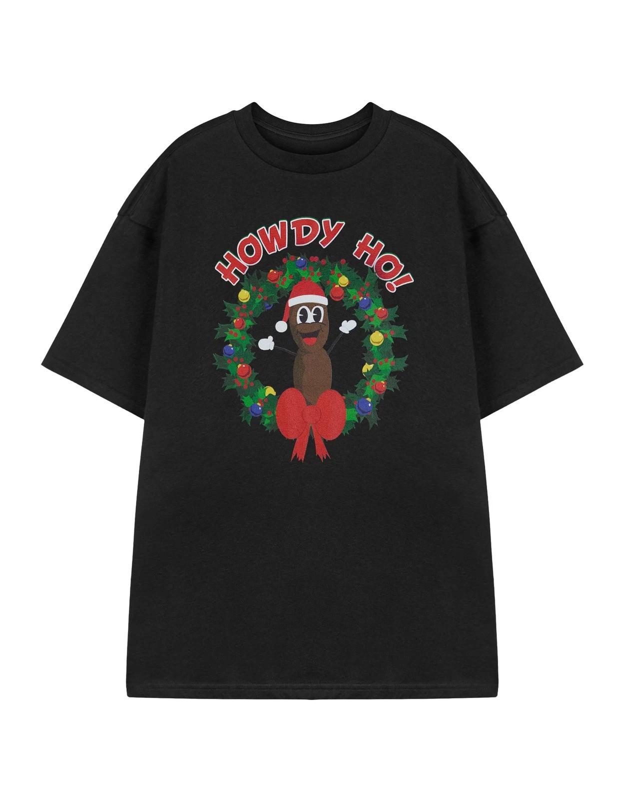 

South Park Mr Hanky Black Howdy Ho! Short Sleeved 100% Cotton T-shirt Mens Tees Top Mens S