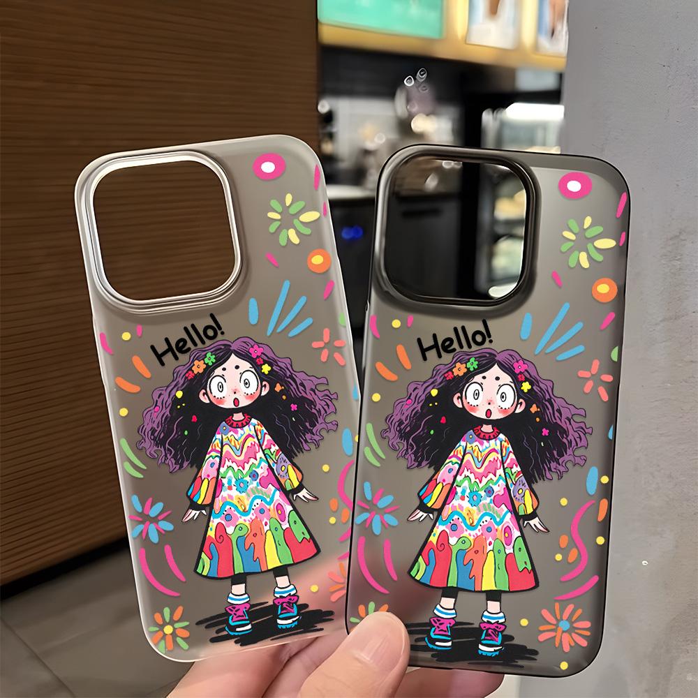 Mobile Phone Cases for iPhone 11 13 15 Pro Max 12 14 Pro Max Case iPhone 16 15 Plus 13 Pro 12 Mini 13 Mini Frosted Texture Painted Cartoon Flowers