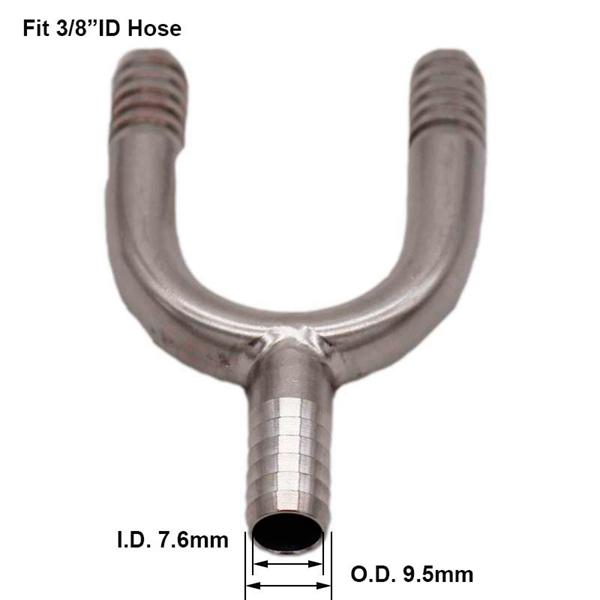 Stainless Barb Wye 1/4"  3/8" Hose Barb Fitting Homebrew Beer Hardware