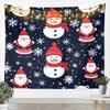 Jejeloiu Pink Christmas Tapestry Small  Kids Snowy Xmas Landscape Wall Art Winter Scene Wall Hanging Blanket Microfiber