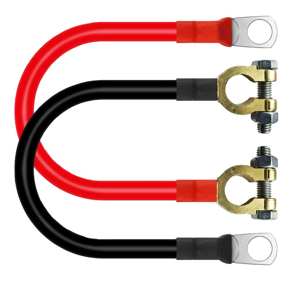 2PCS 50cm 2AWG Battery Cable with PVC Insulation for Use In Cars For Trucks Boats and Renewable Energy Systems