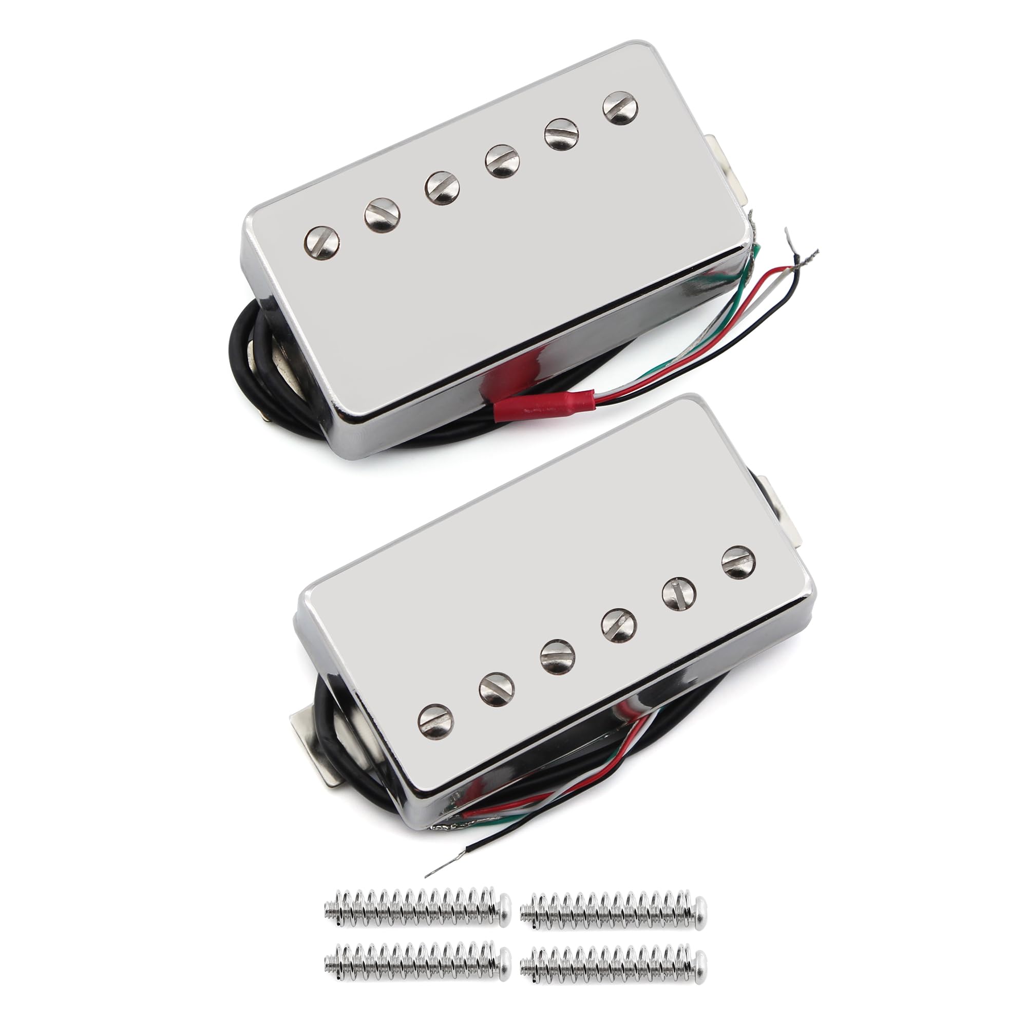 FLEOR Alnico5 Гитара Хамбакер Звукосниматель для Нека и Бриджа Хромированный Звукосниматель в Стиле LP, Набор из 4 проводов, Подходит,