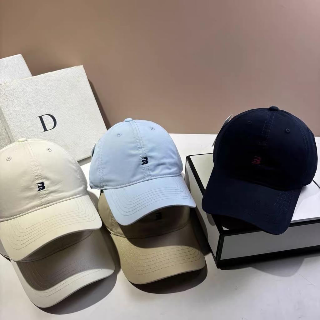 Simple Embroidery Big Head Circumference Baseball Hat Women's Summer Wide Brim Showing Face Small Outdoor Sunscreen Sunshade Cap