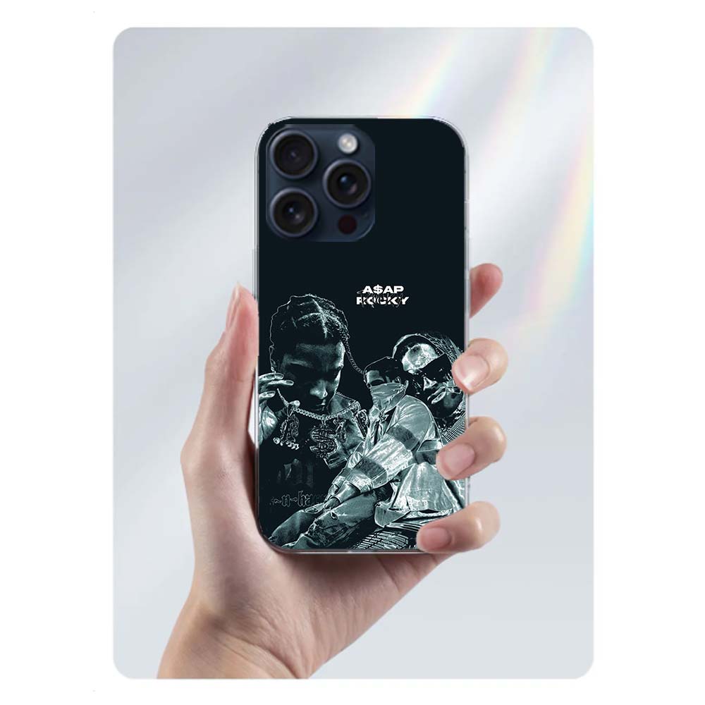 A-A$AP R-Rocky Rapper Clear Phone Case For Iphone 17 Air 16 Pro Max 15 Pro 14 Plus 17E 16E 11 13 12 Mini Cover Cases Fundas Cell iPhone 11 Pro Max