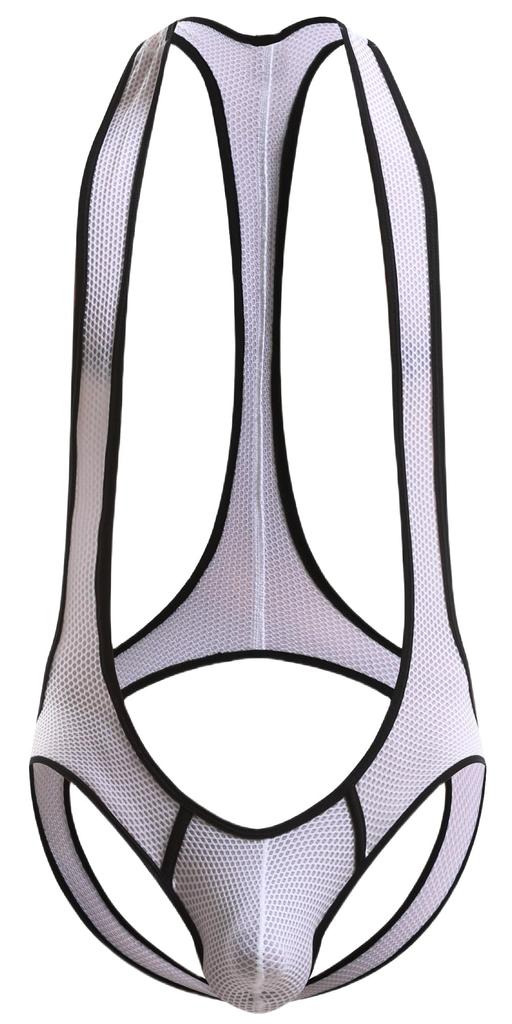 Maeau Mesh Wrestling Singlet Boxer Briefs with Breathable and Size L Men's T-Back, Quick-Drying Bodysuit, One-Piece Set, Loungewear, Sports, Fitness,