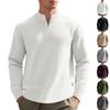 Men's Minimalist Casual Jacquard Half-Zip Stand-Up Collar Sweatshirt for Fall and Winter