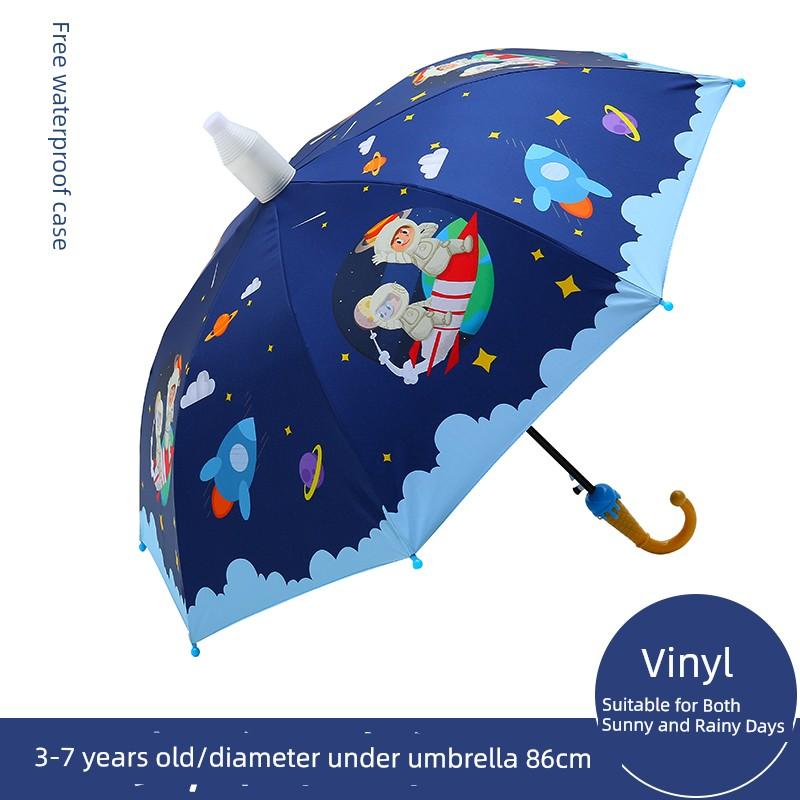 Children's Umbrella Girls Elementary School Students Automatic Safety Rain Or Shine Dual-Use Umbrella Boys Kindergarten Princess Sun Protection Sun