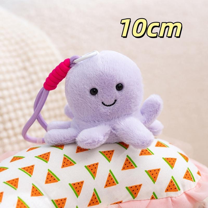 Lovely Sea Creature Plush Keychain Set Soft Stuffed Octopus Seahorse Starfish Whale Dolls Cute Ocean Animal Plushie Gifts