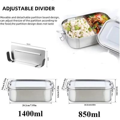 Stainless Steel Lunch Box for Kids And Adults, Portable Leak-Proof Bento Box, Travel Food Meal Prep Container Dishwasher Safe