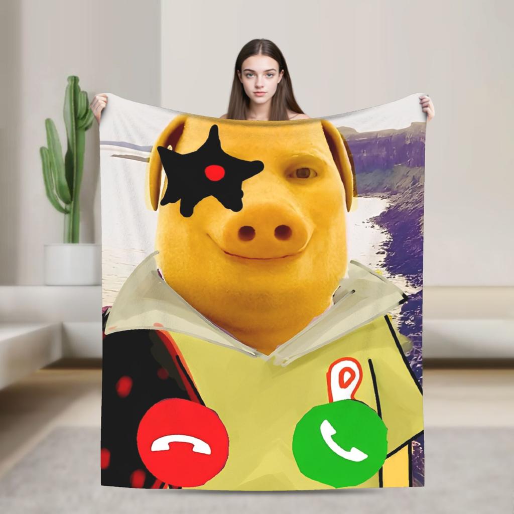 John Pork Is Calling Blankets Quality Warm Soft Throw Blanket Winter Travel Office Home Decor Street Trend Bedspread