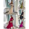 Fashion Solid Casual Sexy Temperament One Shoulder Slant Collar Pleat Hollow out Formal Dress Long dress Summer Long Dress