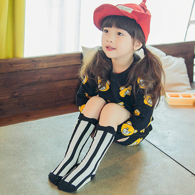 Girls Socks knee high Kids Baby Cute bear panda print Cotton Socks leg warms fall cloth boy knee sock toddler fashion sock