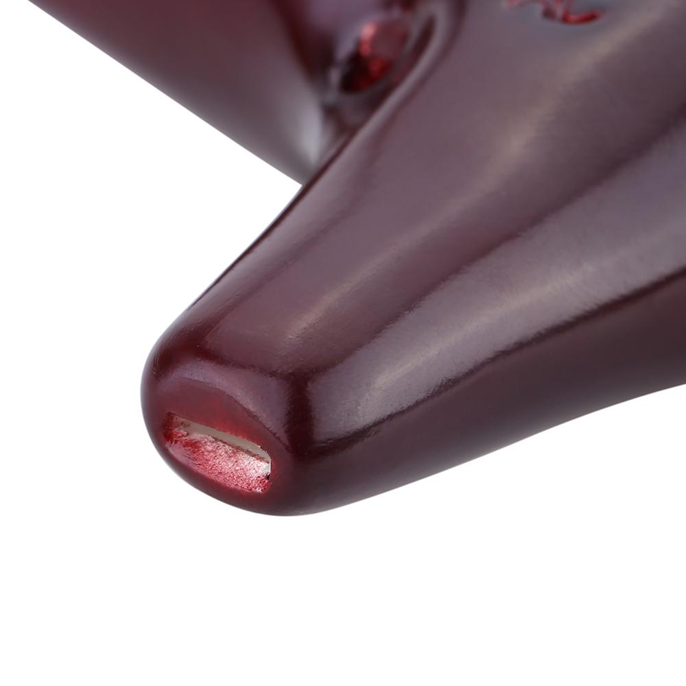 12 Holes Ceramic Ocarina Flute Alto C Smoked Burn Submarine Style Musical Instrument with Music Score for Music Lover